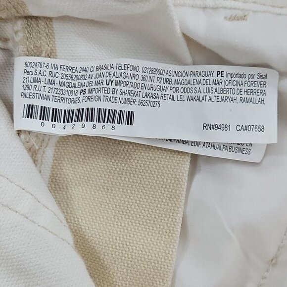 Forever 21 Men/Unisex Bib Overalls Size M (36x30) Beige White Color Block EUC - Picture 12 of 16